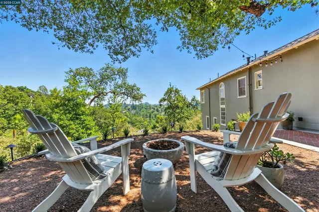 a view of outdoor space with seating area
