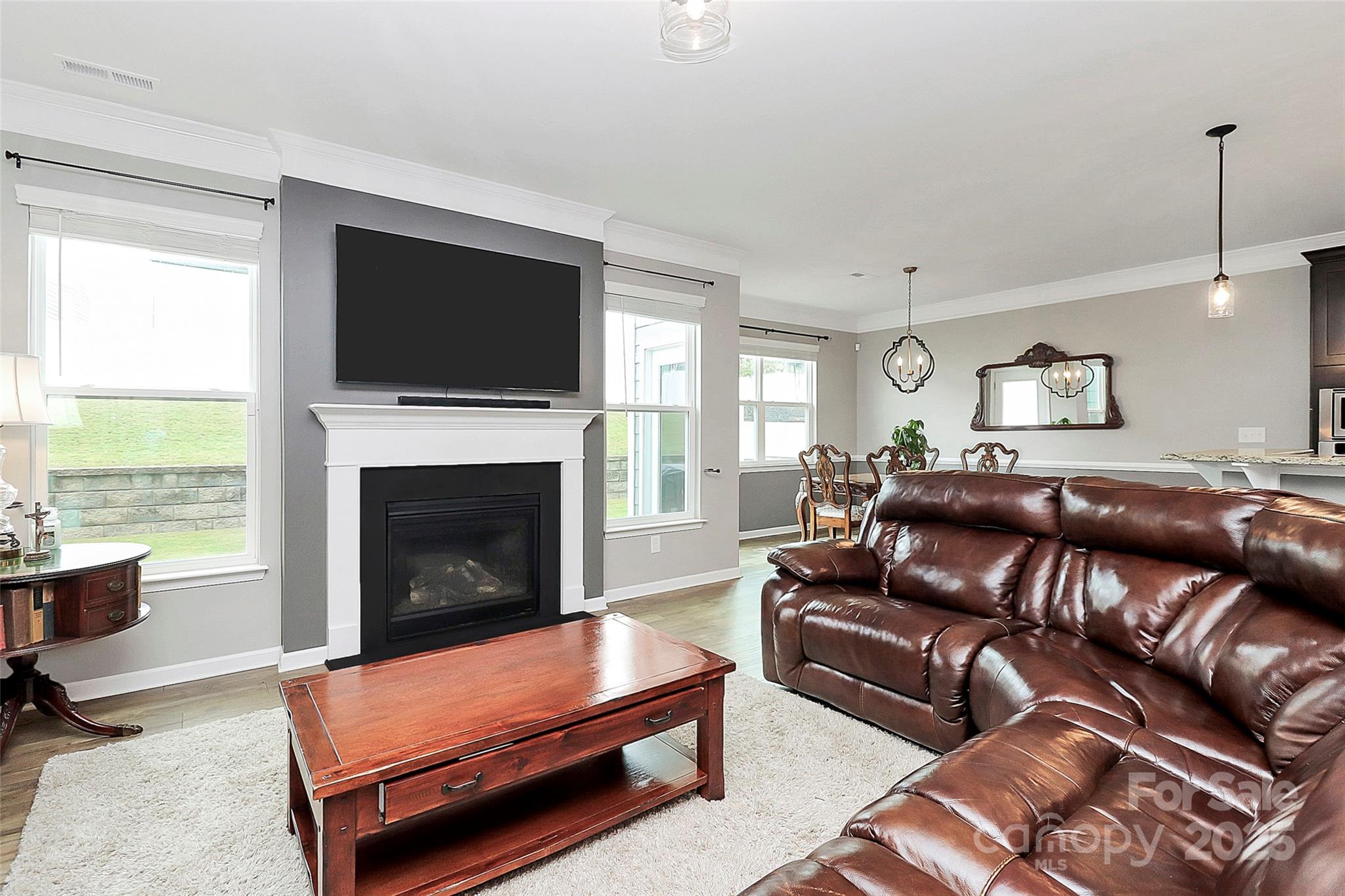 1093 Baldwin Drive Lancaster, SC 29720 - Photo 16 of 42 a living room with furniture a flat screen tv and a fireplace