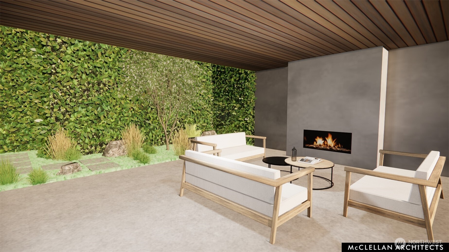 4045 West Mercer Way Mercer Island, WA 98040 - Photo 17 of 25 a living room with furniture and a fireplace