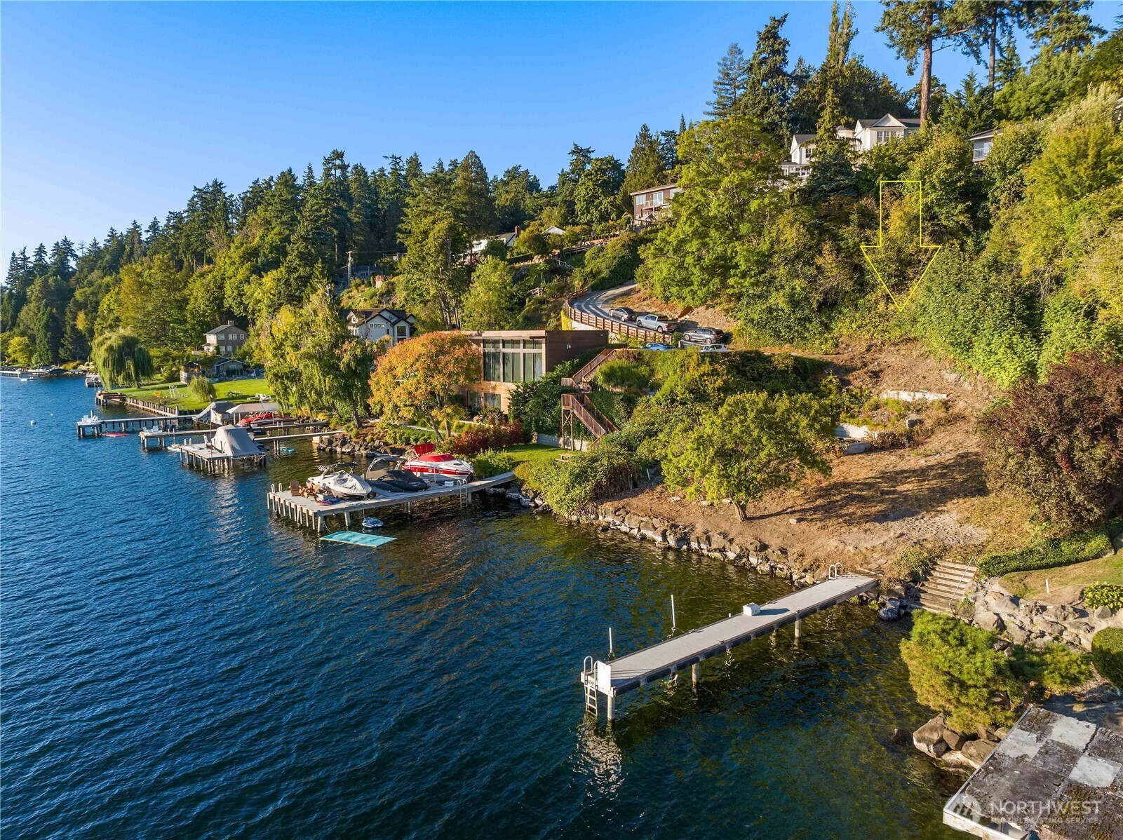 4045 West Mercer Way Mercer Island, WA 98040 - Photo 23 of 25 an aerial view of residential houses with outdoor space
