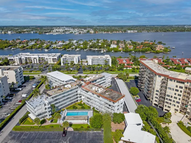 a view of a city with an ocean view