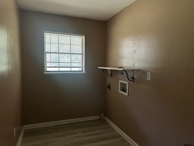 a view of small space with racks on the wall