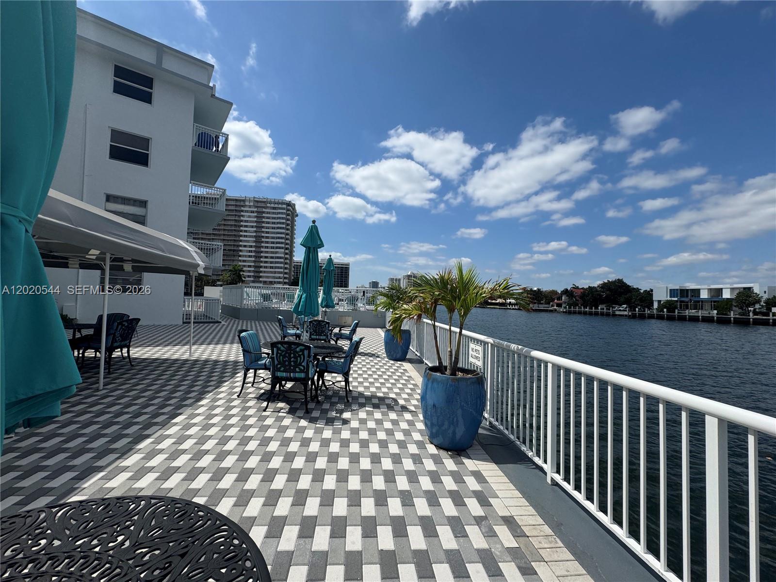 1913 South Ocean Drive, Unit 427 Hallandale Beach, FL 33009 - Photo 2 of 16 a view of a terrace with seating space
