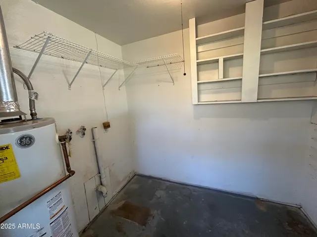 a view of a room with rack on the wall