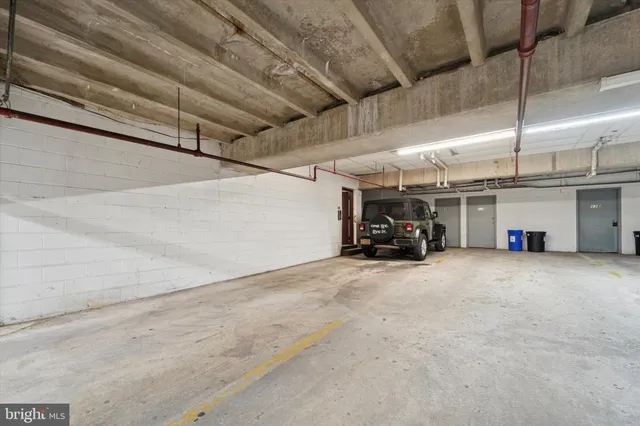 a view of car parking garage