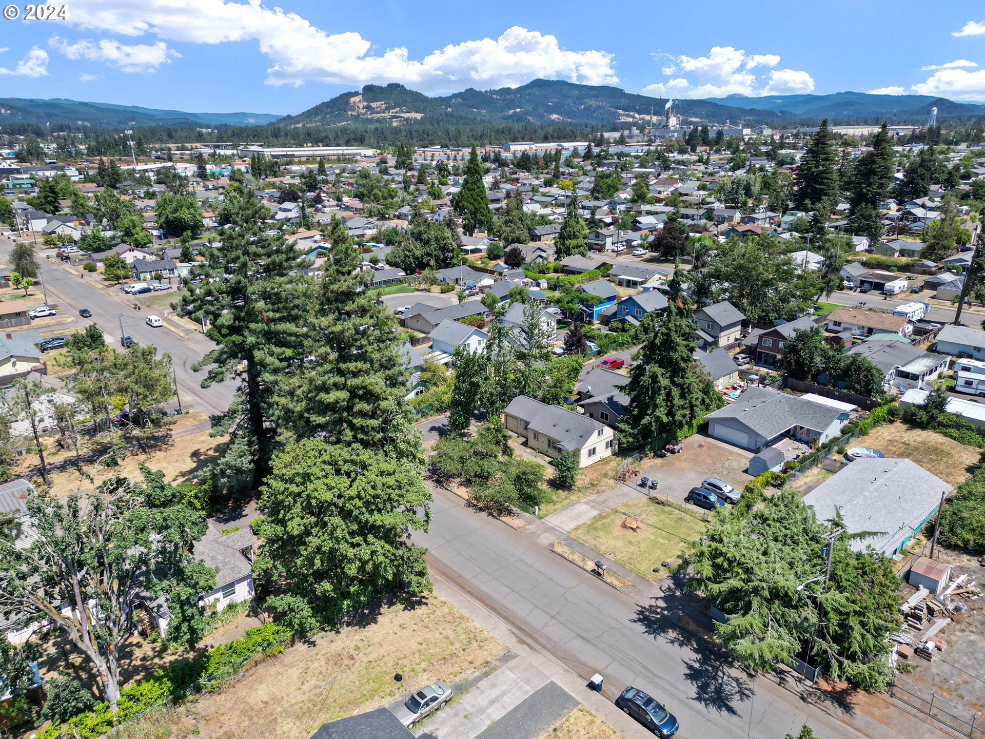 179 35th Street Springfield, OR 97478 - Photo 36 of 46 an aerial view of residential houses with outdoor space and trees