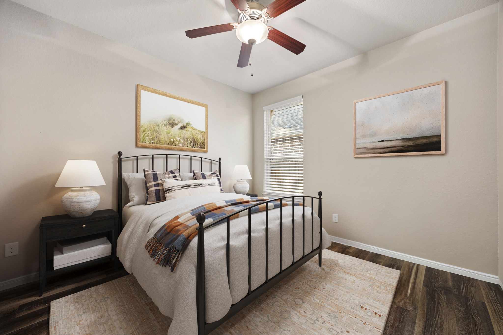 14023 Beaverhead Range Court Conroe, TX 77384 - Photo 20 of 29 a bedroom with a bed and a chandelier