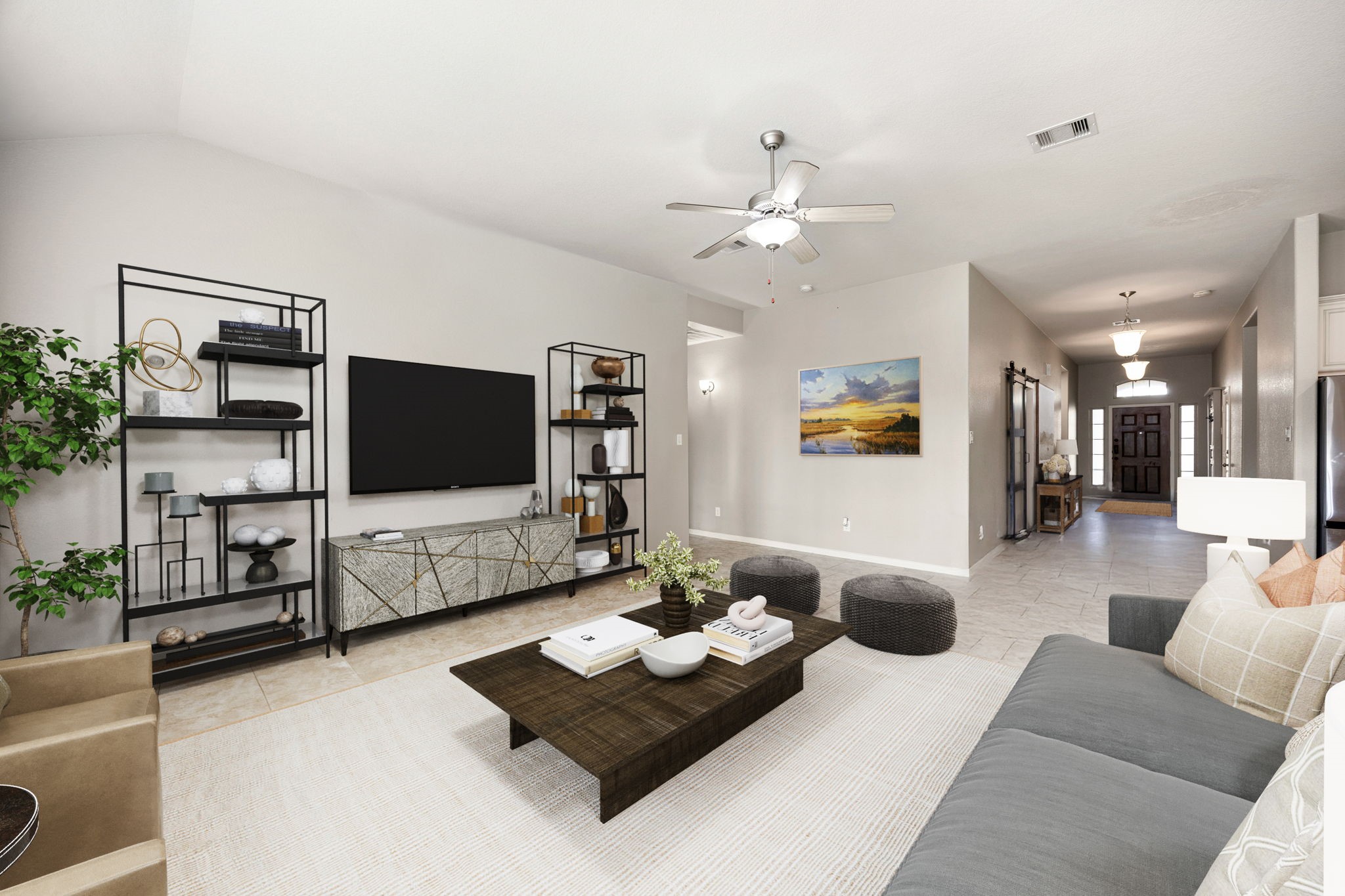 14023 Beaverhead Range Court Conroe, TX 77384 - Photo 7 of 29 a living room with furniture and a flat screen tv