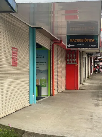 a view of a building with red door