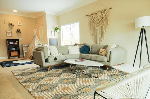 a living room with furniture