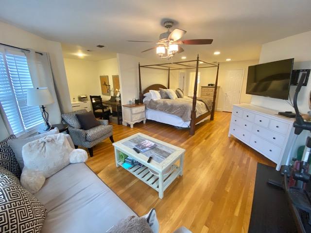 25 Lido Boulevard Point Lookout, NY 11569 - Photo 14 of 18 Bedroom featuring light hardwood / wood-style floors and ceiling fan