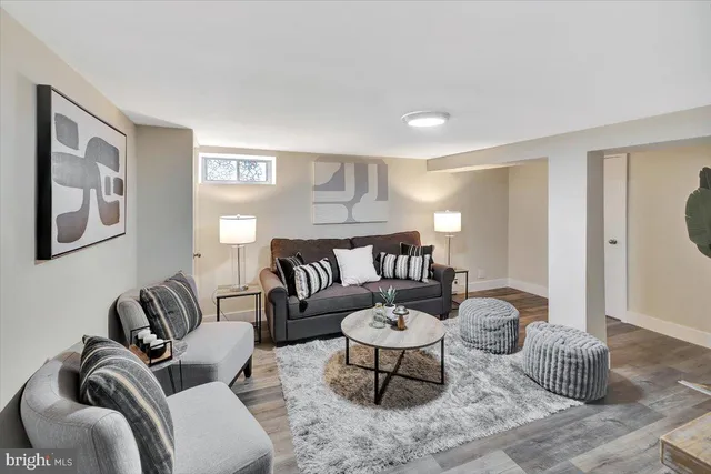 a living room with furniture