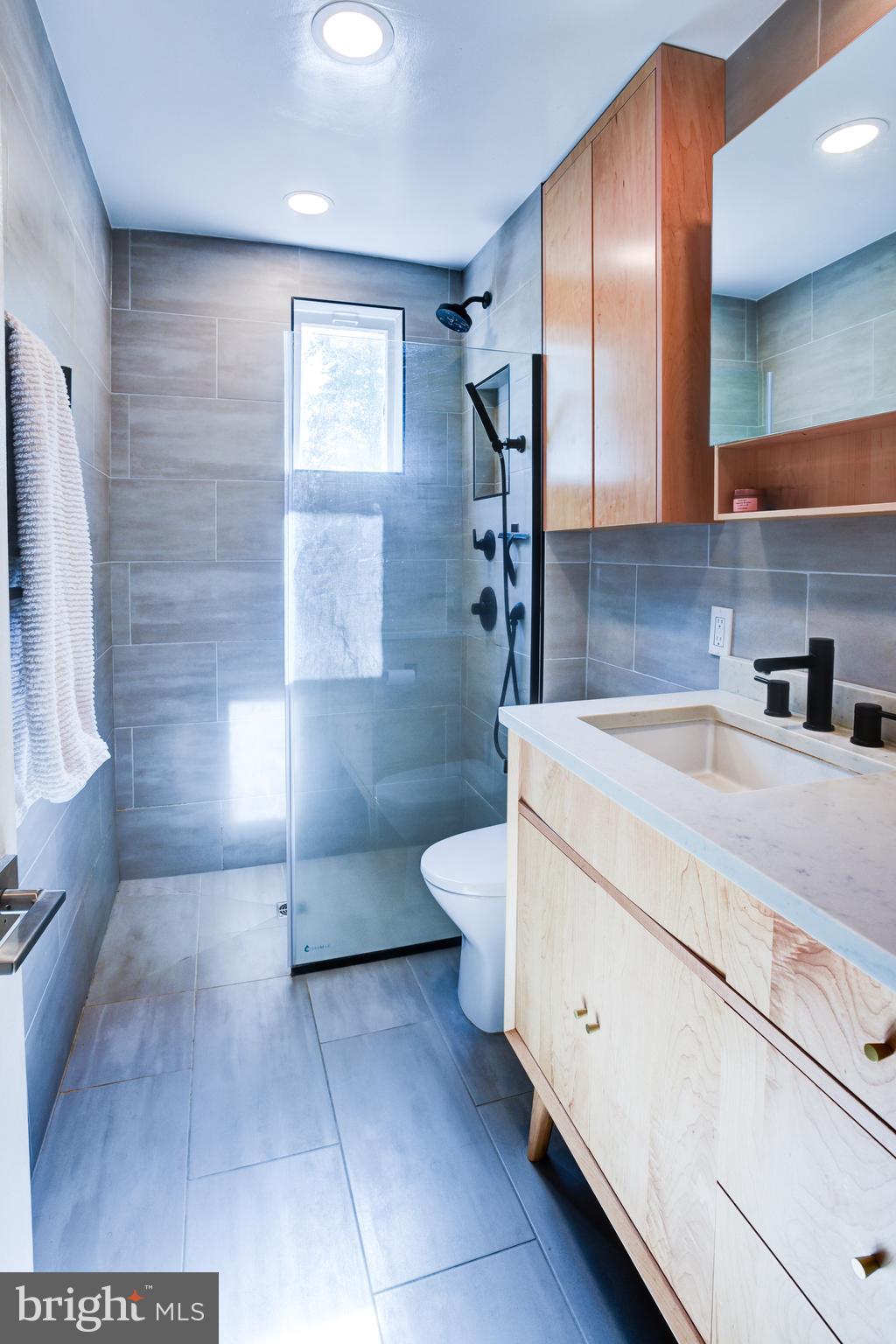 3026 R Street Northwest, Unit 2 Washington, DC 20007 - Photo 34 of 45 a bathroom with a sink a toilet and shower