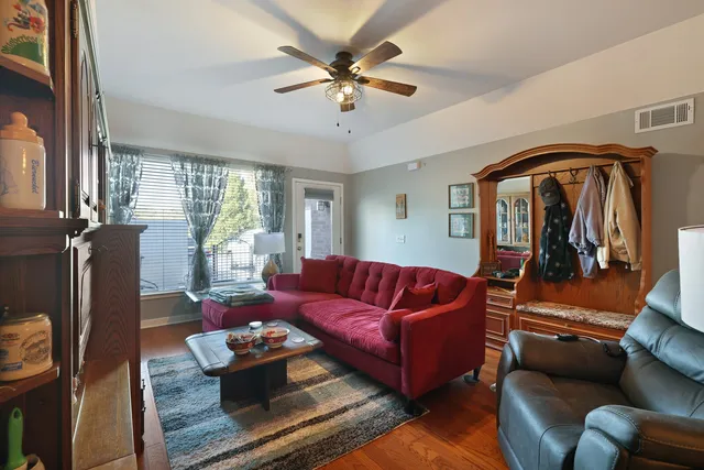 a living room with furniture