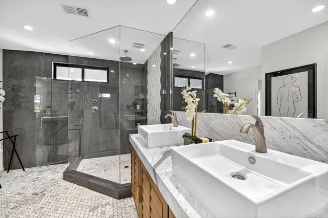 a bathroom with a shower