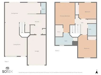 an aerial view of a house with a garden and outdoor space