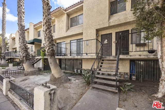 a view of a house with many windows