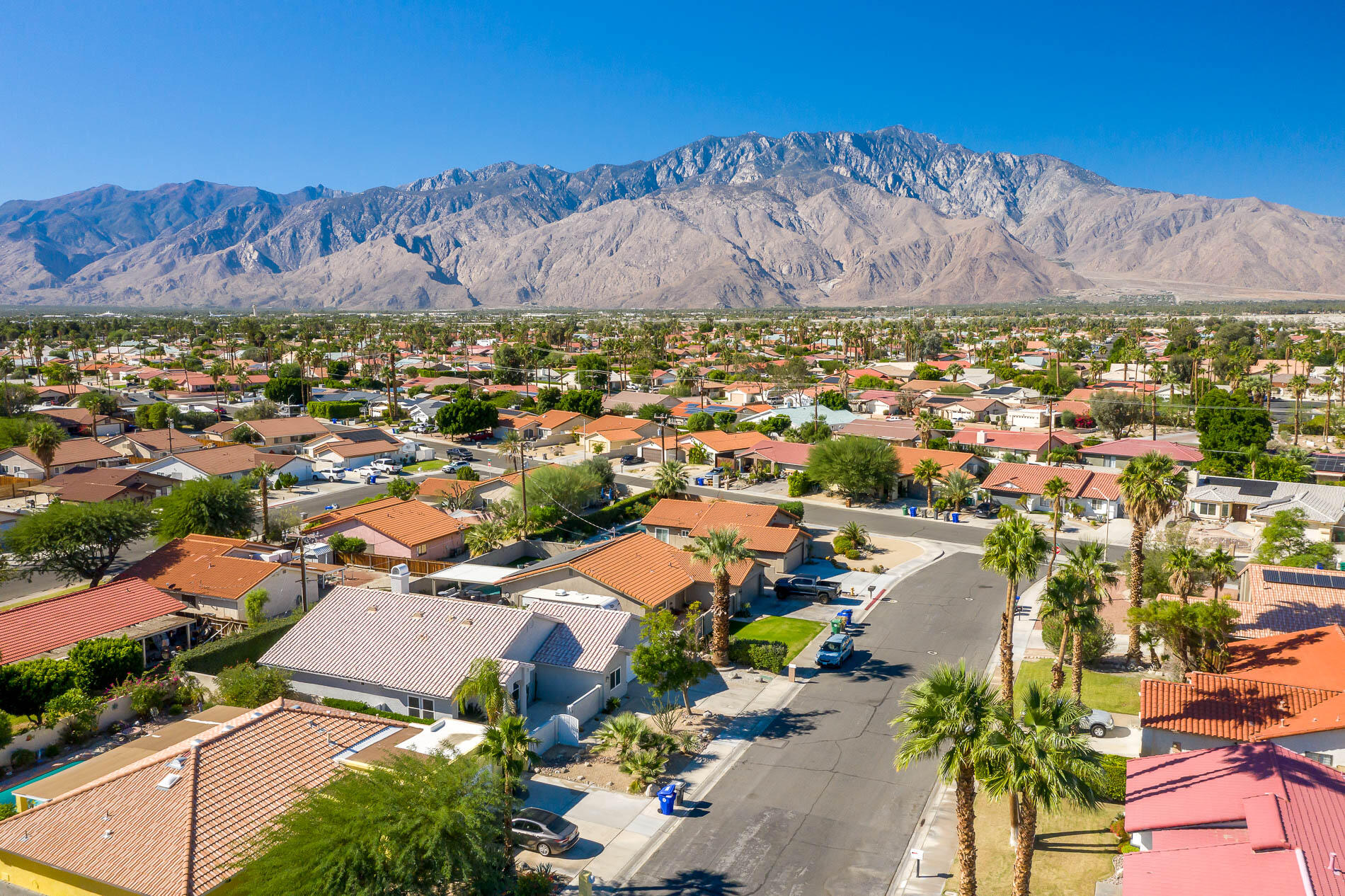 67685 Garbino Road Cathedral City, CA 92234 - Photo 45 of 45 an aerial view of residential houses and street