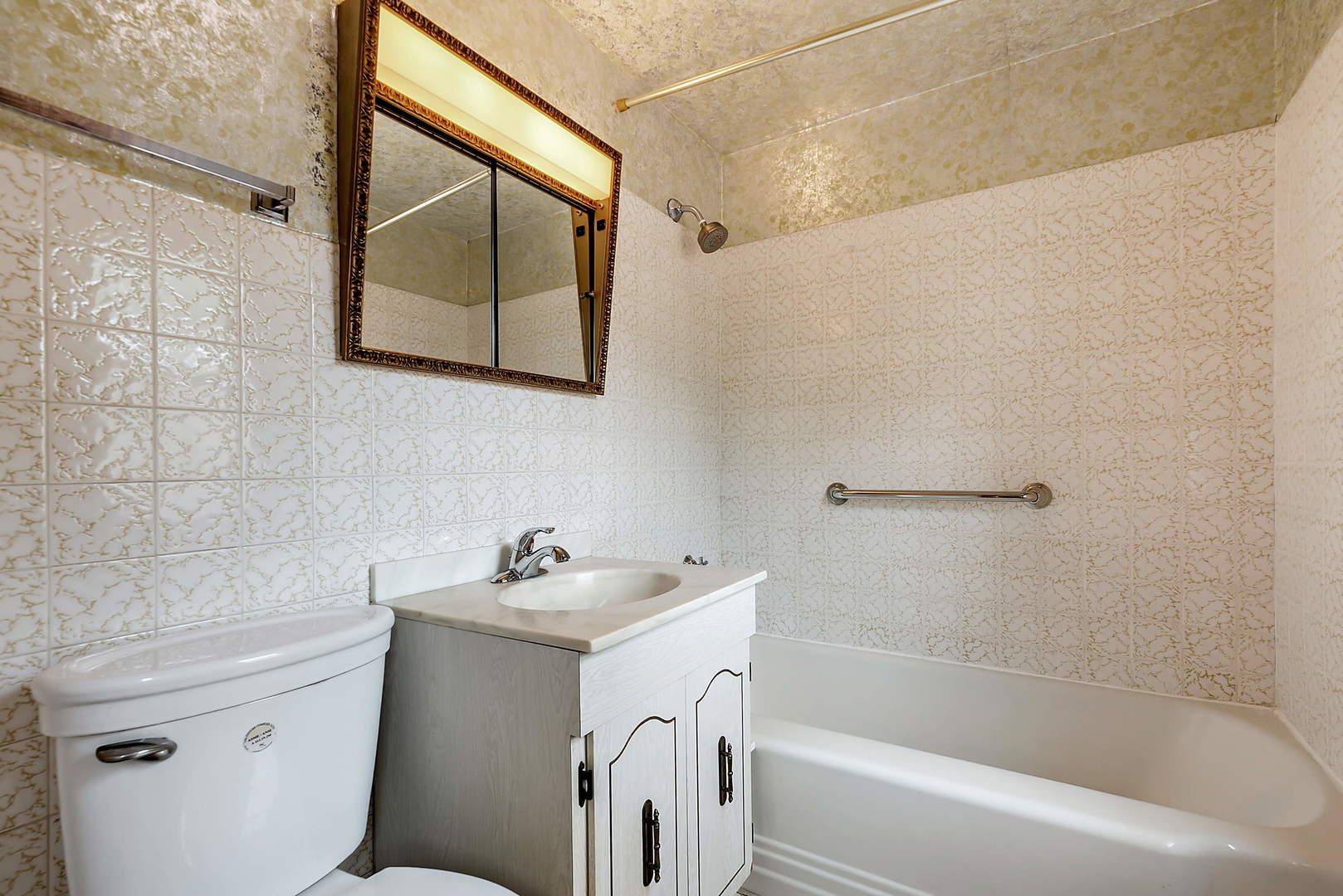 7438 Kenneth Avenue Skokie, IL 60076 - Photo 12 of 17 a bathroom with a sink toilet and shower