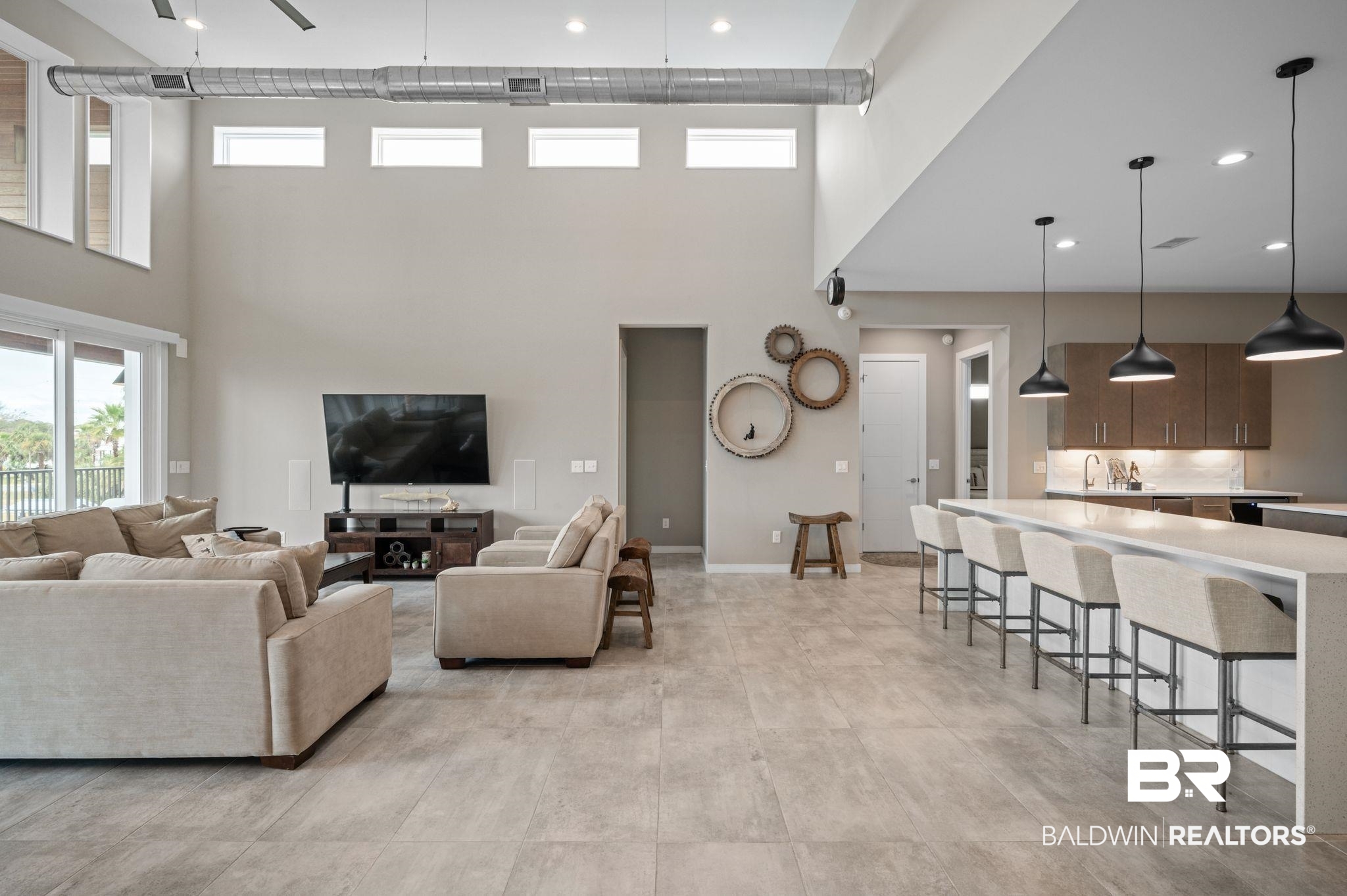 3840 Cotton Way Orange Beach, AL 36561 - Photo 6 of 75 Living room with ceiling fan and a high ceiling