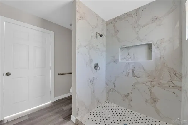 a bathroom with a shower