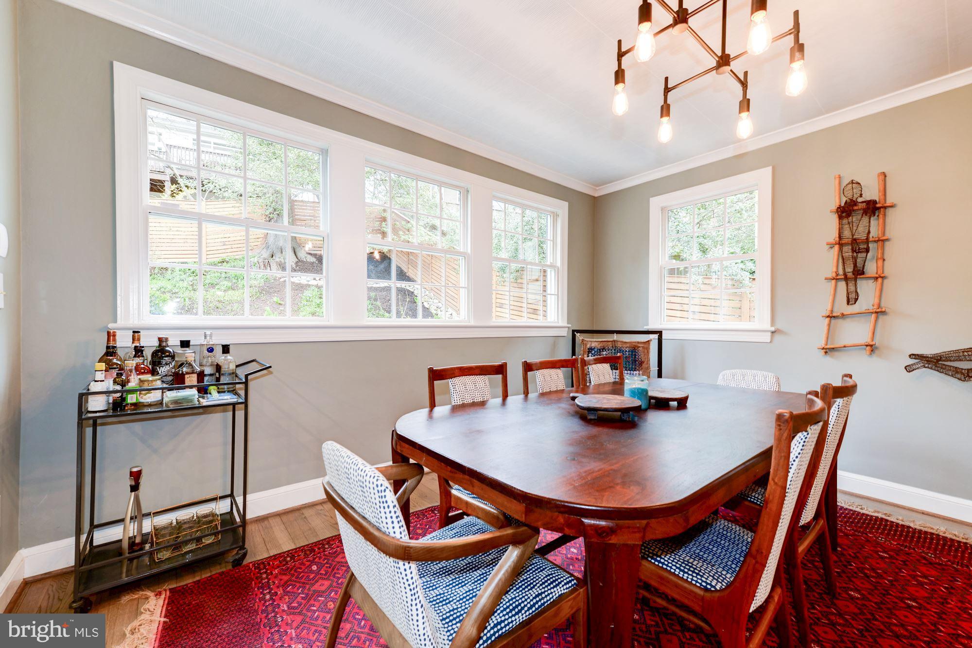 3024 Arizona Avenue Northwest Washington, DC 20016 - Photo 7 of 29 Dining Room with Wall of Windows