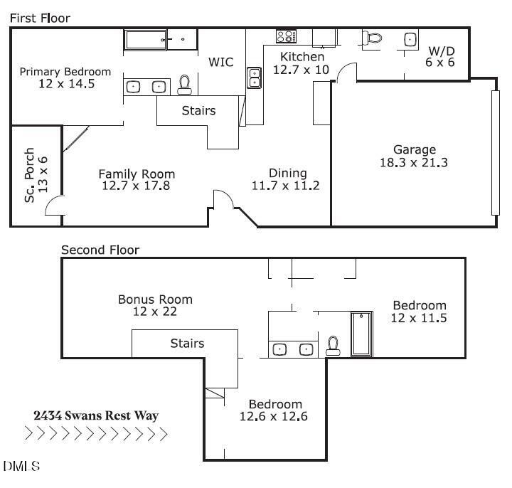 2434 Swans Rest Way Raleigh, NC 27606 - Photo 49 of 49 Sketch Pic for MLS