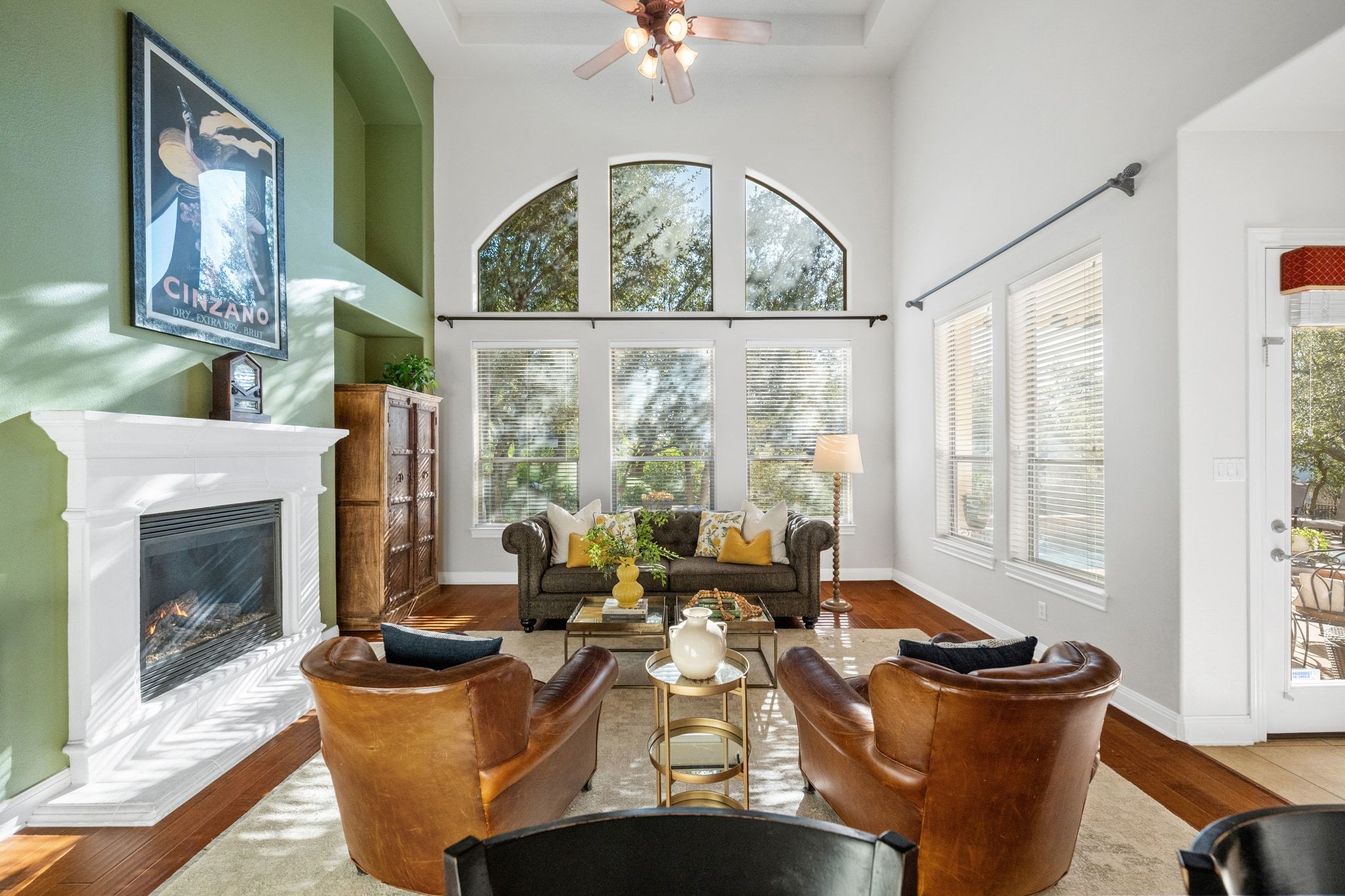 15201 Bat Hawk Circle Austin, TX 78738 - Photo 7 of 33 a living room with furniture and a fireplace