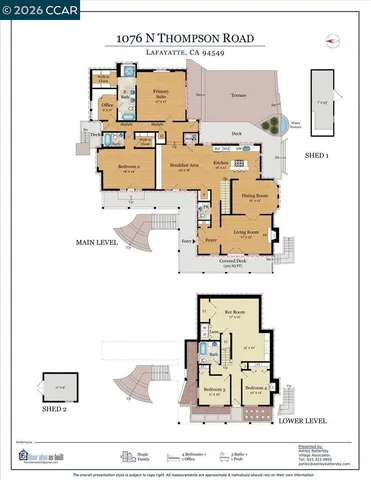 $2,550,000 | 1076 North Thompson Road, Lafayette, CA 94549