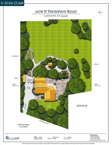 $2,550,000 | 1076 North Thompson Road, Lafayette, CA 94549