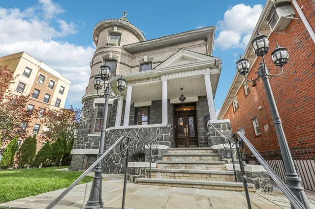 a view of a house with a staircase