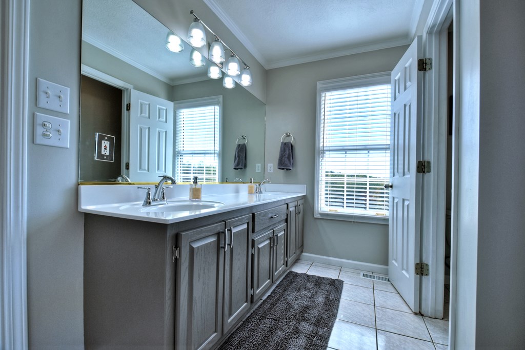 3725 Ada Street Blue Ridge, GA 30513 - Photo 39 of 75 a bathroom with a double vanity sink and a mirror