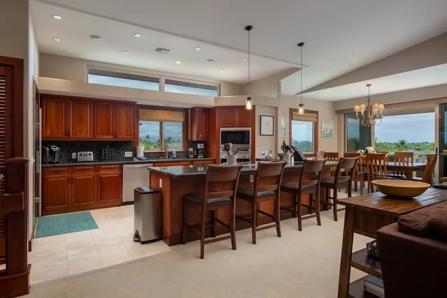 a kitchen with lots of counter top space