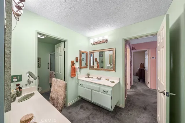 an aerial view of a house with a yard and potted plants