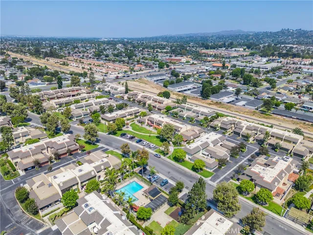 an aerial view of a city