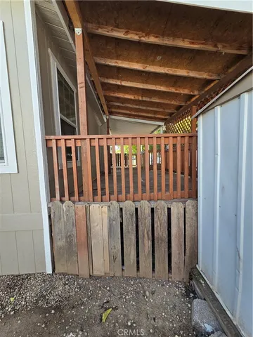 a view of wooden door