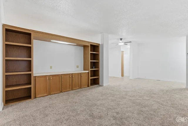 a view of an empty room with a closet