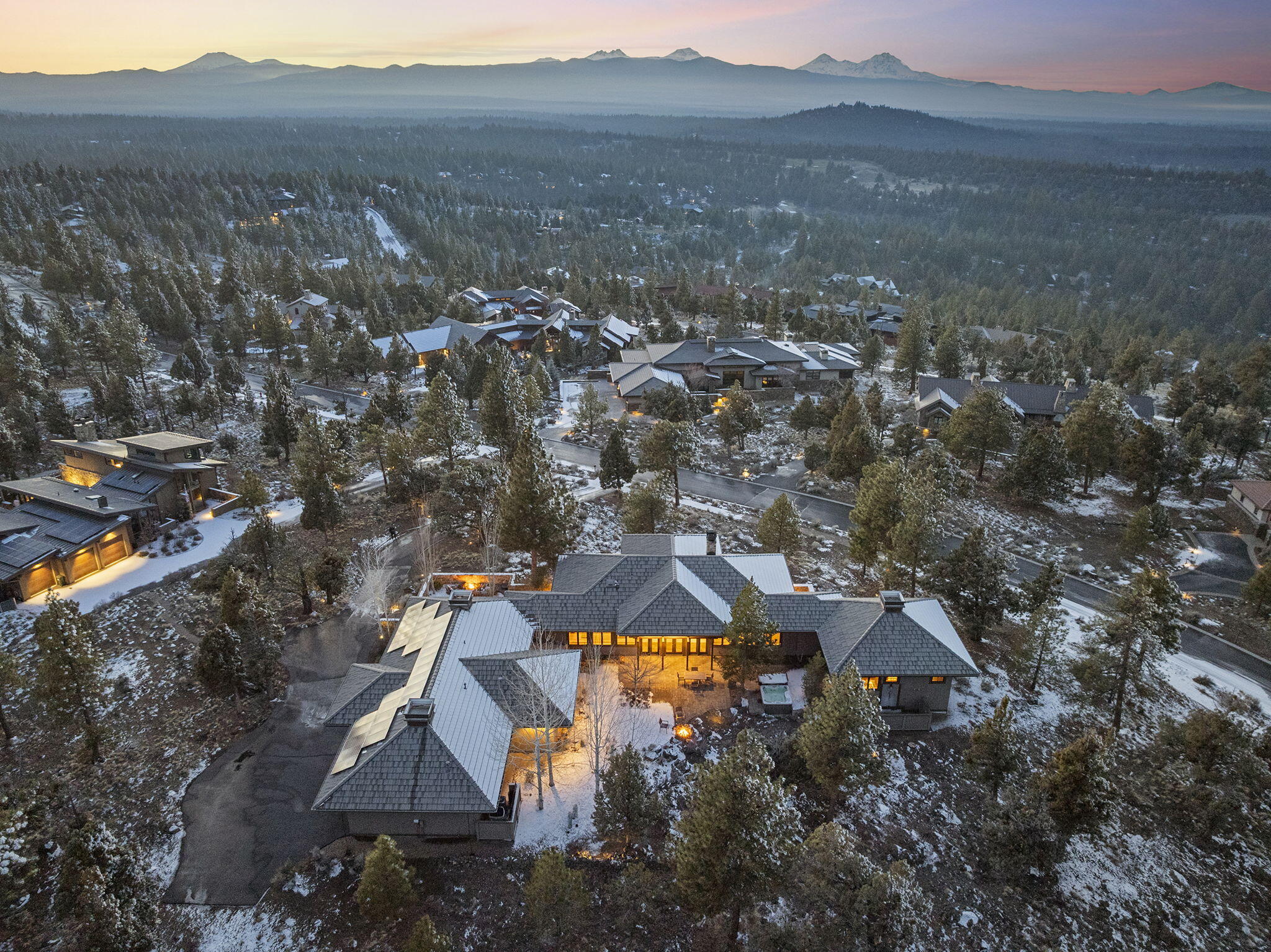 1838 Northwest Wild Rye Circle Bend, OR 97703 - Photo 49 of 50 49. Aerial Twilight