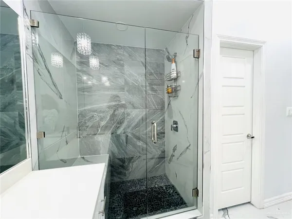 a bathroom with a shower