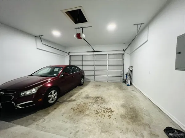 a view of a garage