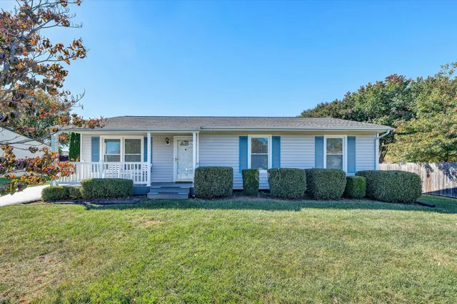 a view of a house with a back yard