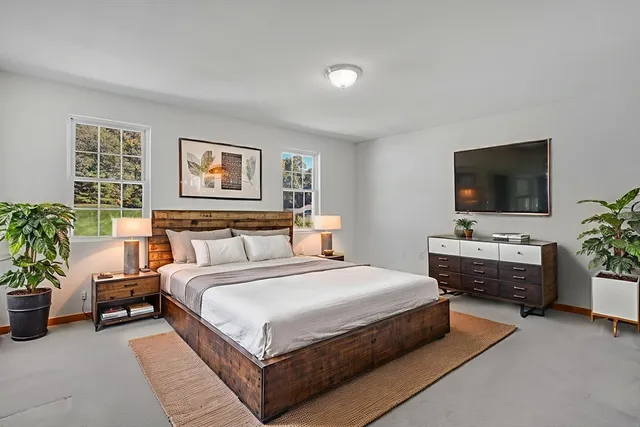 an empty room with a empty space and a window