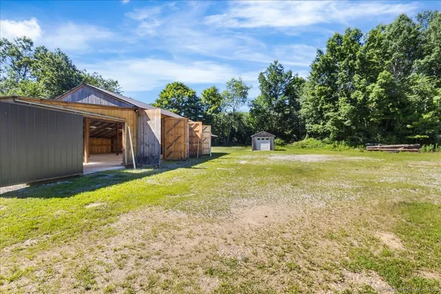 a swimming pool with an outdoor space