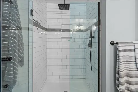 a bathroom with a shower