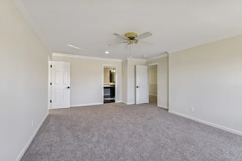 a view of a garden with a lake view