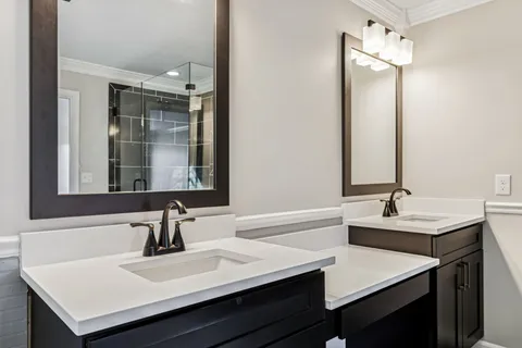 a picture of a bench in a white building