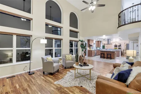 a living room with furniture