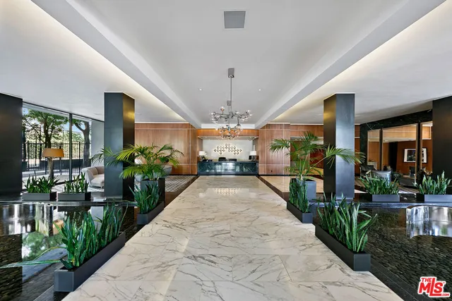 a view of a lobby with furniture