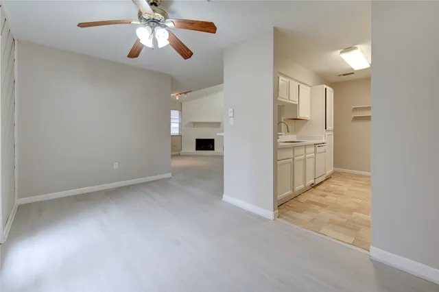 a view of hallway and chandelier
