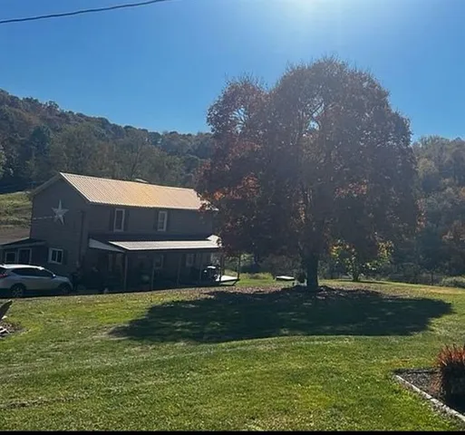a view of a backyard
